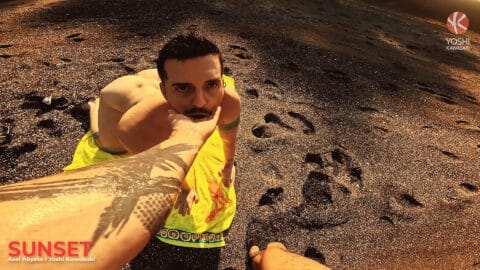 fisting on the beach