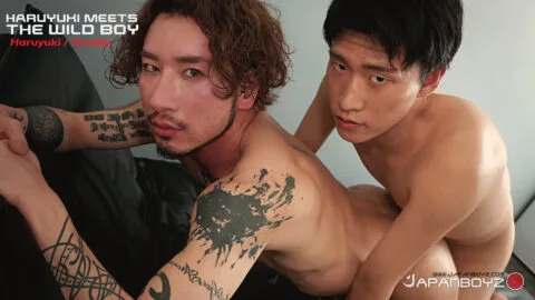 tattooed Japanese gay man